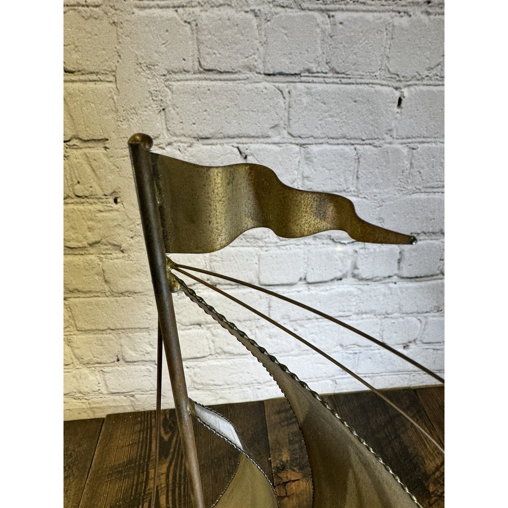 Vintage Signed John DeMott Art Metal Sailboat 17" Onyx Collectible 1975 boat - Picture 14 of 16